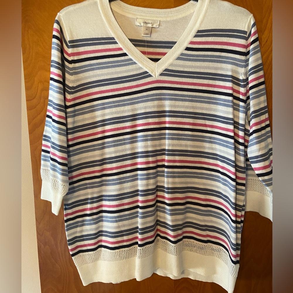 CJ Banks Striped Sweater